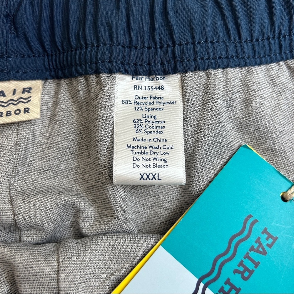 Fair Harbor The Anchor Swim Shorts New With Tags size XXXL Navy Evergreen - Picture 9 of 9